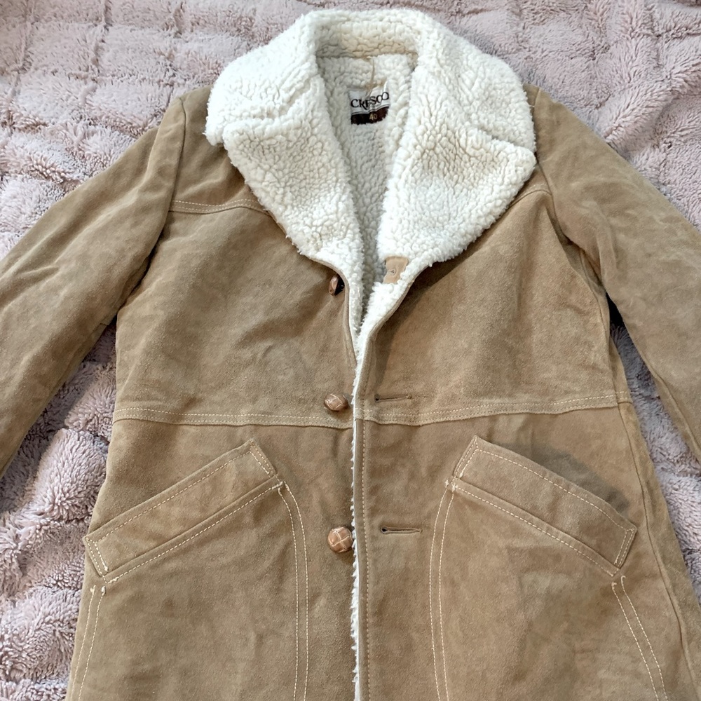 Vintage Cresco Sheepskin Suede Coat Jacket